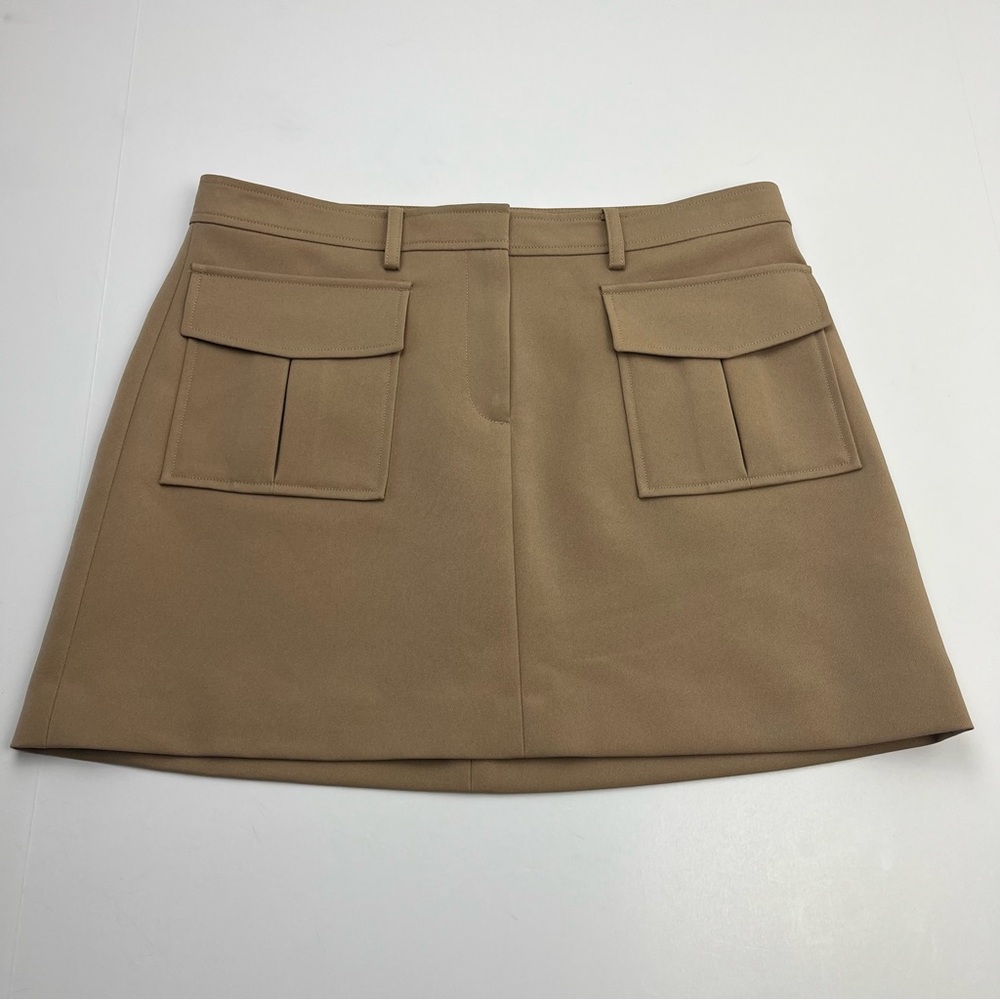 Theory‎ Lupah Prospective Safari Mini Skirt Womens Tan Size 6 Office Event - Picture 2 of 11
